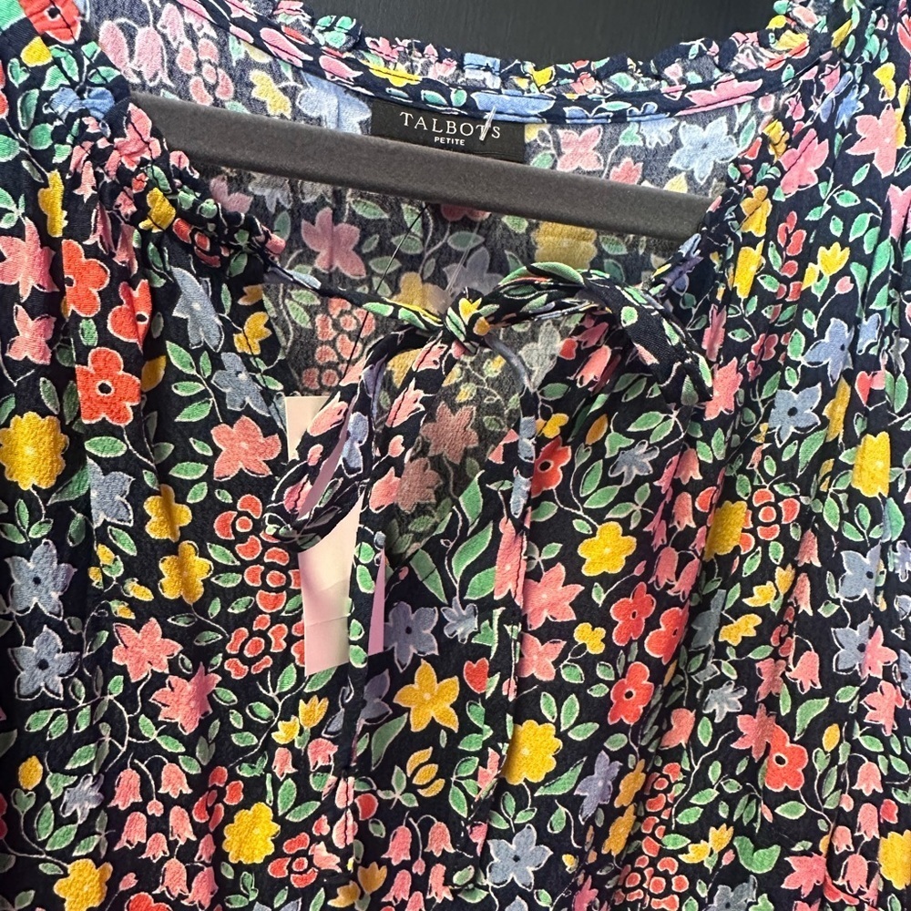 Talbots Pink and Yellow Midi Sundress Cap Sleeve NWT - Picture 5 of 12